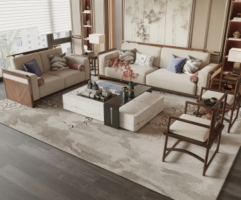 New Chinese Style Sofa Combination-ID:949668993