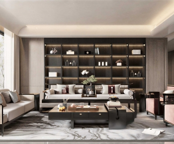 New Chinese Style A Living Room-ID:952310612