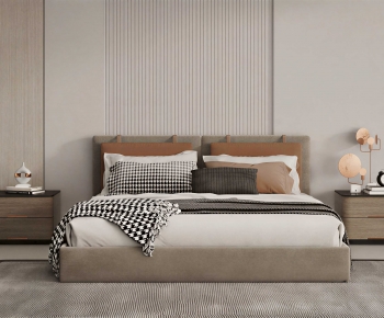 Modern Double Bed-ID:674906024