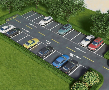 Modern Outdoor Parking Lot-ID:890607123