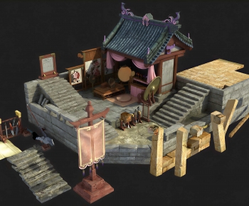 Chinese Style Ancient Architectural Buildings-ID:752619038