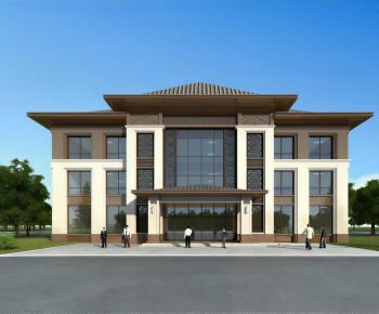 New Chinese Style Building Appearance-ID:911608934