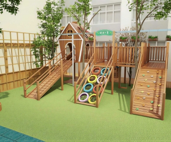 Modern Outdoor Space In Kindergarten-ID:988075979