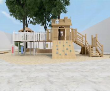 Modern Outdoor Space In Kindergarten-ID:977375985