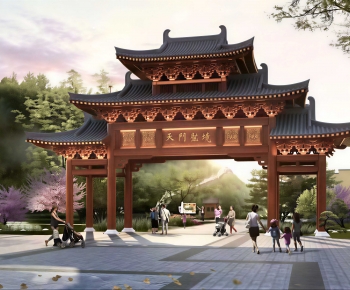 Chinese Style Decorated Archway-ID:883081913