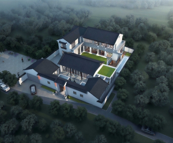 New Chinese Style Architectural Bird's-eye View Planning-ID:783941032