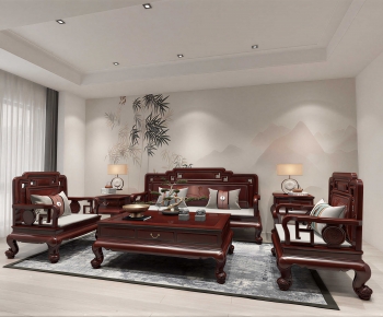 New Chinese Style A Living Room-ID:947859333