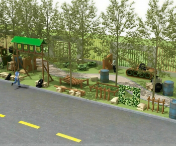 Modern Park Landscape-ID:722625979