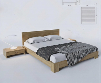 Modern Double Bed-ID:605251073