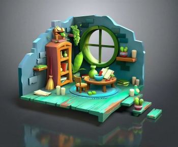 Modern Cartoon House-ID:331465019