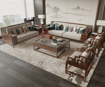 New Chinese Style Sofa Combination-ID:162313941