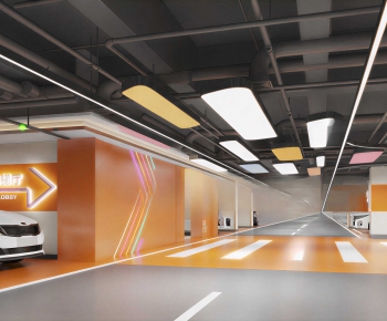 Modern Underground Parking Lot-ID:495106942