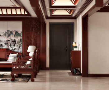 New Chinese Style A Living Room-ID:103126055