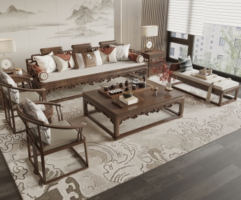 New Chinese Style Sofa Combination-ID:505117897