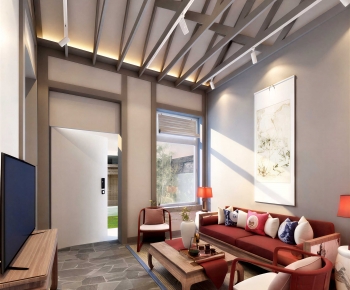 New Chinese Style A Living Room-ID:147001984