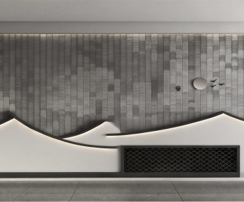 New Chinese Style TV Wall-ID:967194081