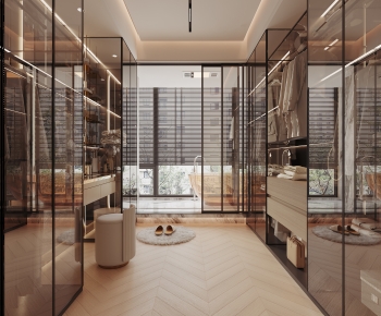 Modern Clothes Storage Area-ID:673708921