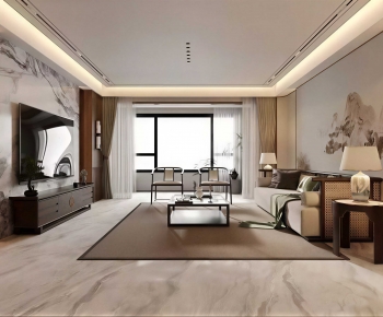 New Chinese Style A Living Room-ID:541022064