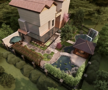 New Chinese Style Courtyard/landscape-ID:299114946