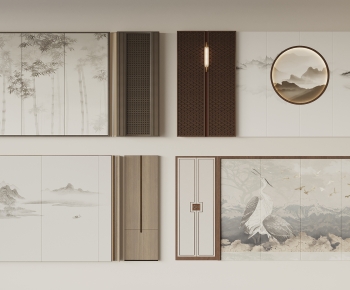 New Chinese Style TV Wall-ID:834675075