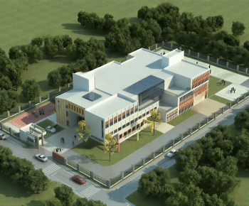 Modern School Building-ID:295658117