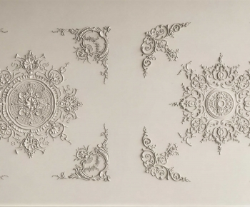 European Style Plaster Carved Top Plate-ID:616668948