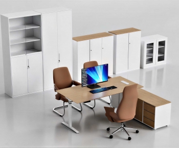 Modern Office Desk And Chair-ID:370778084