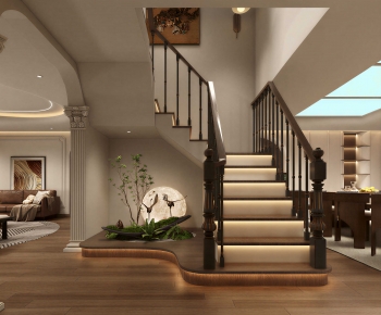 New Chinese Style Stairwell-ID:892632013