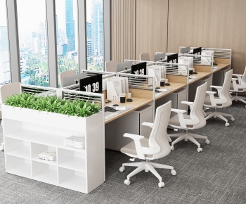 Modern Office Desk And Chair-ID:587240933