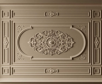 French Style Plaster Carved Top Plate-ID:612150916