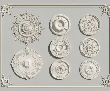 French Style Plaster Carved Top Plate-ID:227179544