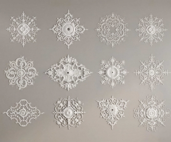 French Style Plaster Carved Top Plate-ID:539706956