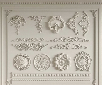 French Style Plaster Carved Top Plate-ID:843024977