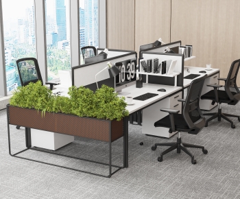 Modern Office Desk And Chair-ID:671730048