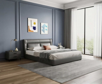 Modern Double Bed-ID:615784887