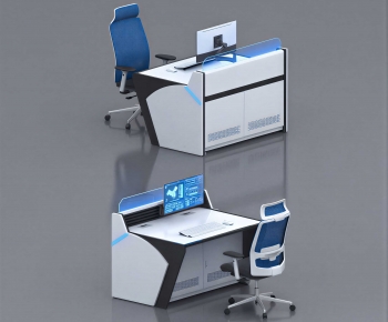 Modern Office Desk And Chair-ID:209332945
