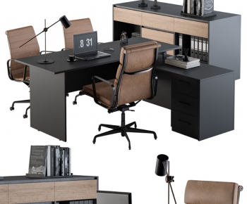 Modern Office Desk And Chair-ID:590985068