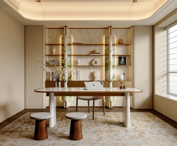 Modern Computer Desk And Chair-ID:936090956