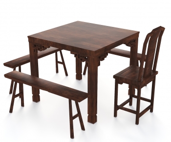 Chinese Style Dining Table And Chairs-ID:313402898