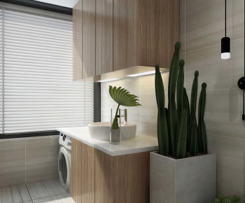 Modern Balcony Laundry Room-ID:887847909