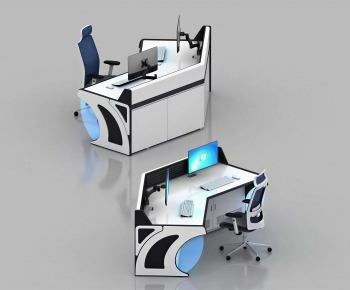 Modern Office Desk And Chair-ID:827839421
