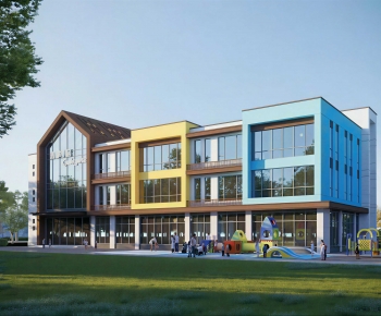 Modern School Building-ID:899245981