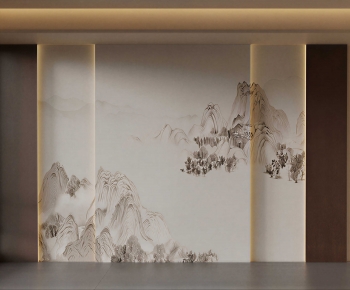 New Chinese Style TV Wall-ID:277856113