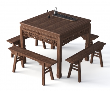 Chinese Style Dining Table And Chairs-ID:744605061