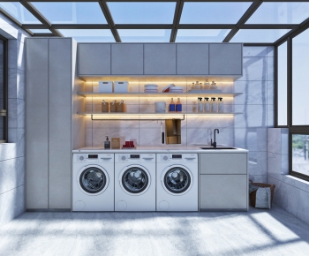 Modern Balcony Laundry Room-ID:956820012
