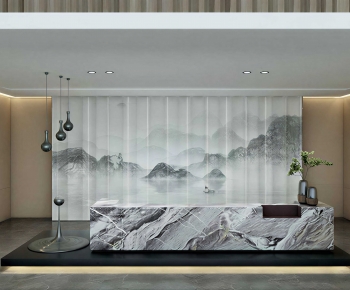 New Chinese Style Office Reception Desk-ID:147802113