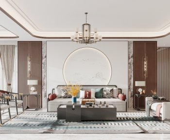 New Chinese Style A Living Room-ID:506465919