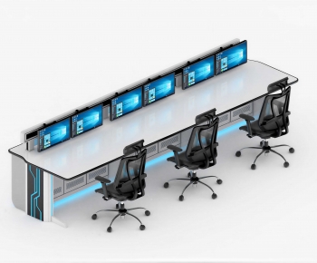 Modern Office Desk And Chair-ID:607490067