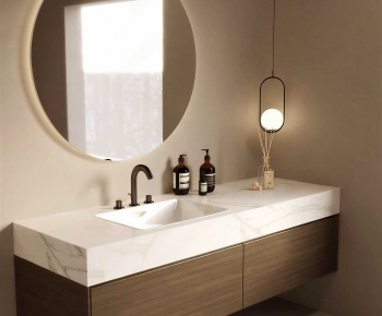 Wabi-sabi Style Bathroom Cabinet-ID:645324952