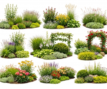 Modern Flowers And Grass-ID:131730086